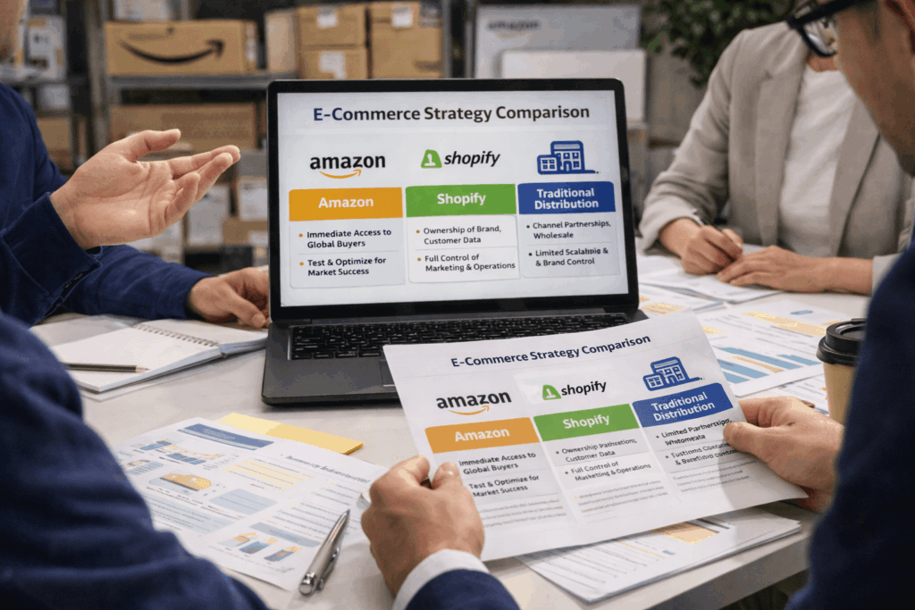 amazon và shopify và phân phối truyền thống